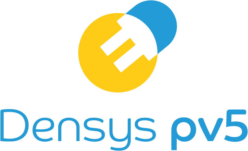 Logo der Photovoltaik-Marke Densys pv5 für Solartechnik und Energiesysteme