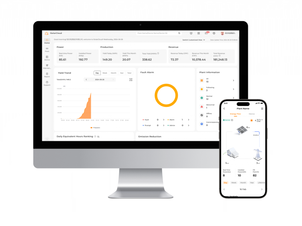 Photovoltaik Monitoring am PC und Smartphone mit iSolarCloud System